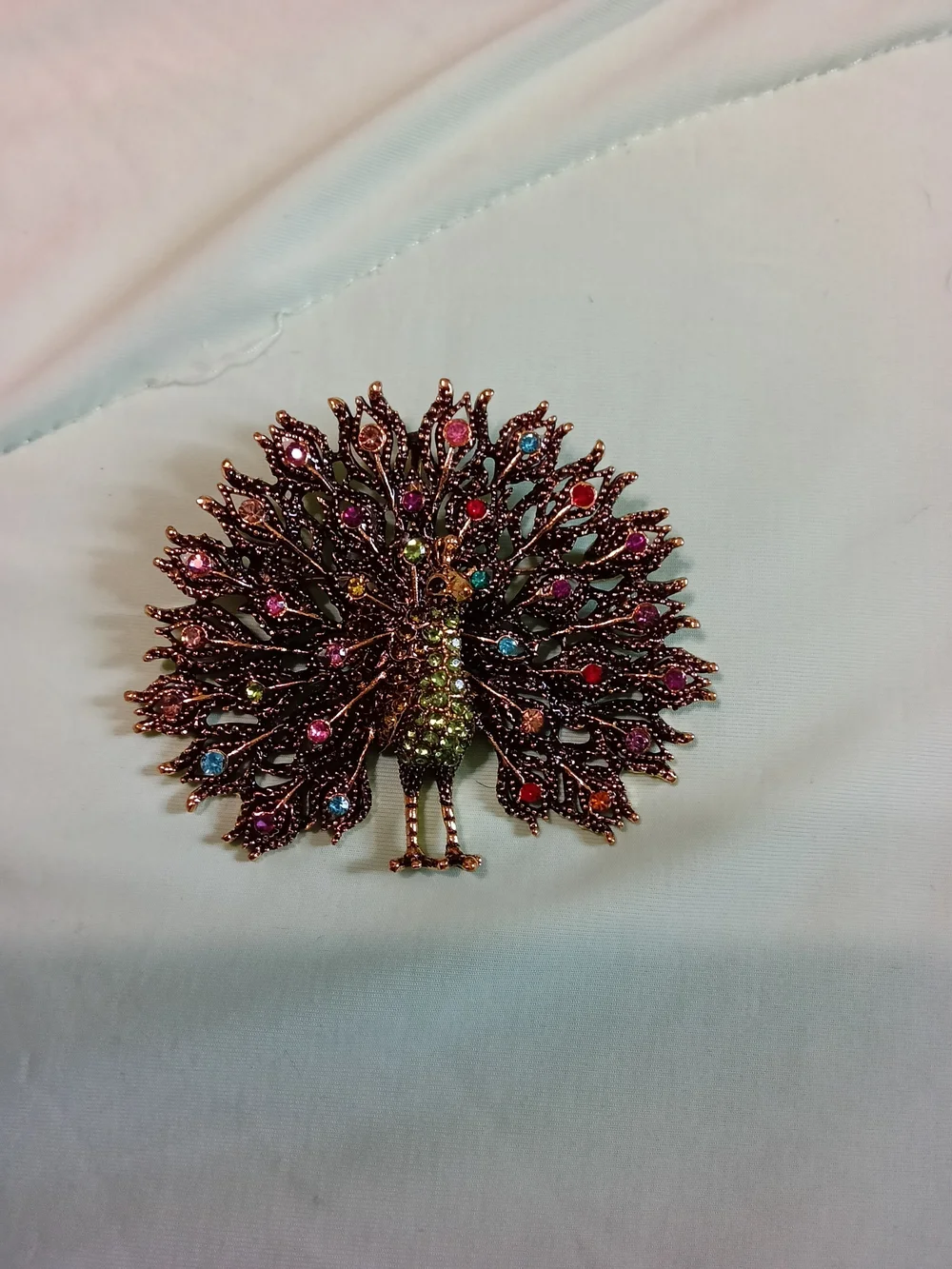 Multicolor Crystal Peacock Brooch - Women Jewelry